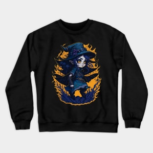Chibi Style Cute Witch Crewneck Sweatshirt